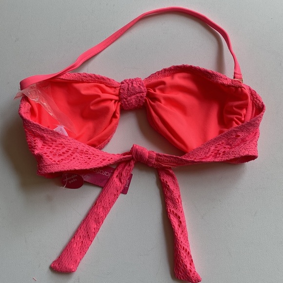Xhilaration Coral bandeau halter bikini top ONLY, Size M, NWT - Picture 4 of 7